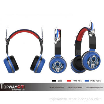 Cartoon child wearing headphones